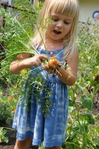 Maya taking her turn for the "Kids with Carrots" series.